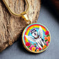 Husky Dog Memorial Necklace - Engraved Rainbow Bridge-[Heartfelt Family Gift]
