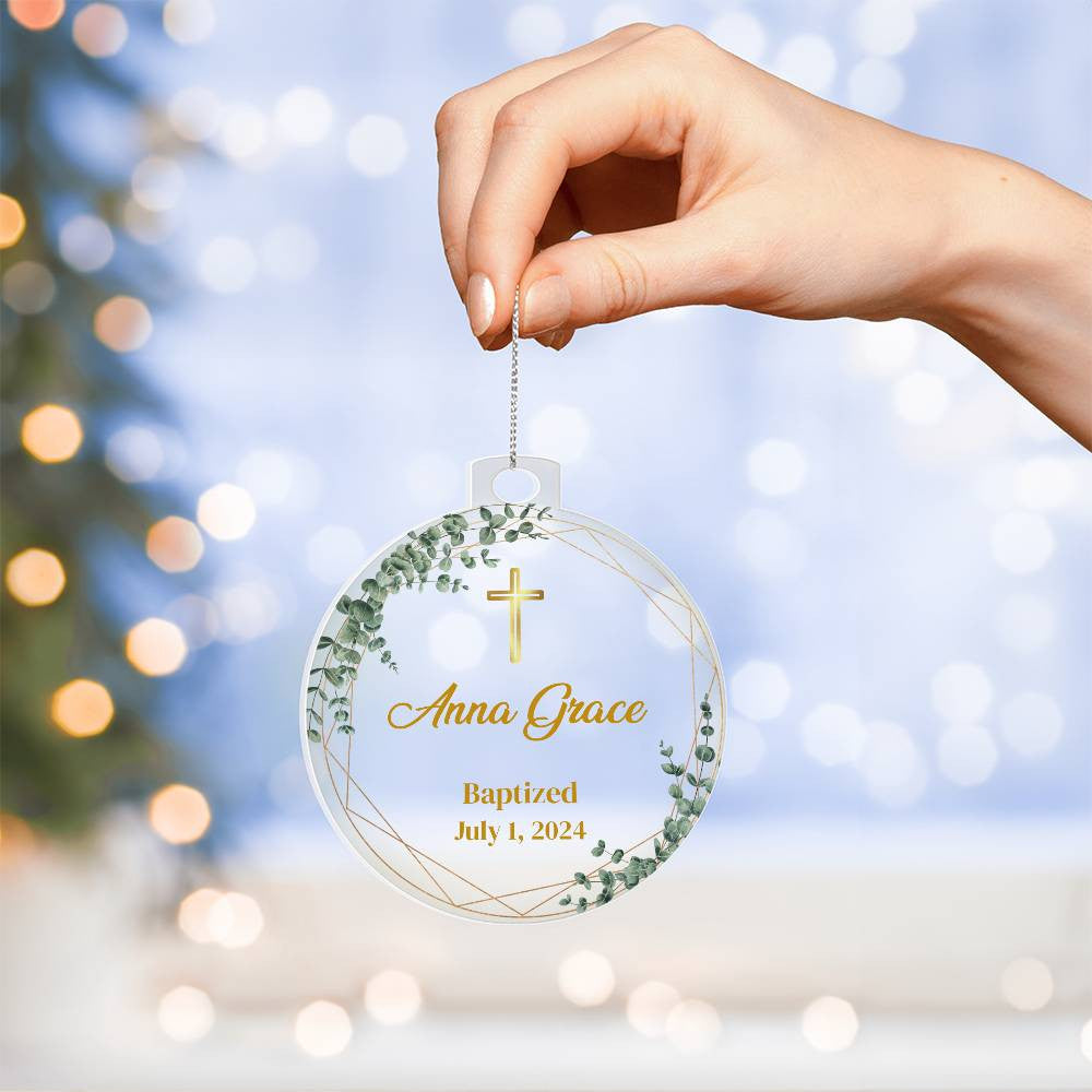 Baptism Personalized Christmas Ornament-[Heartfelt Family Gift]