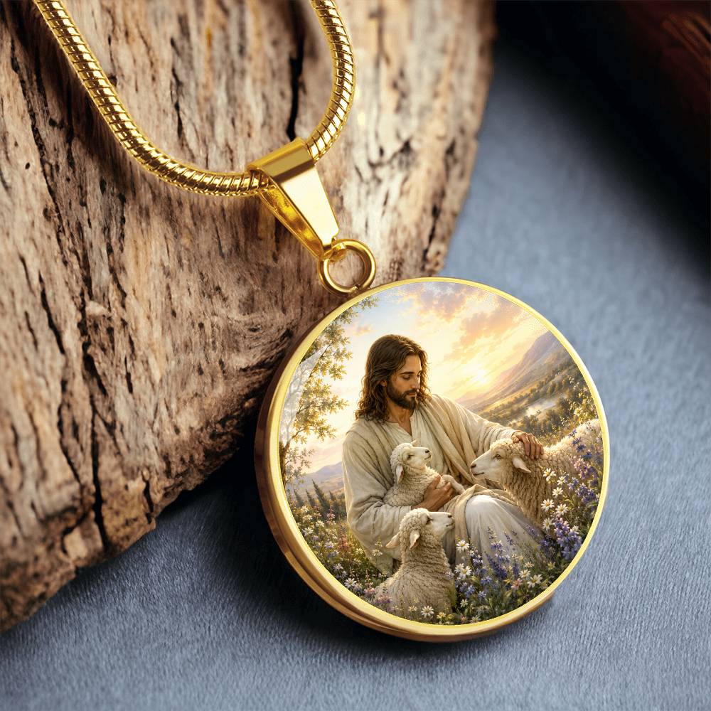 Personalized Jesus and Lamb Necklace