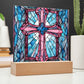 Faux Stained Glass Acrylic Cross Plaque-[Heartfelt Family Gift]