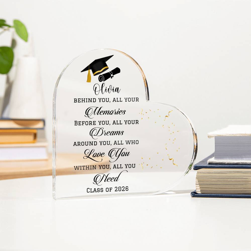 Class of 2026 Graduation Gift Acrylic Heart Plaque