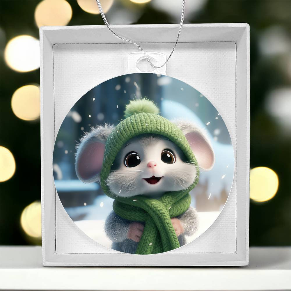 Mouse Acrylic Christmas Ornament-[Heartfelt Family Gift]
