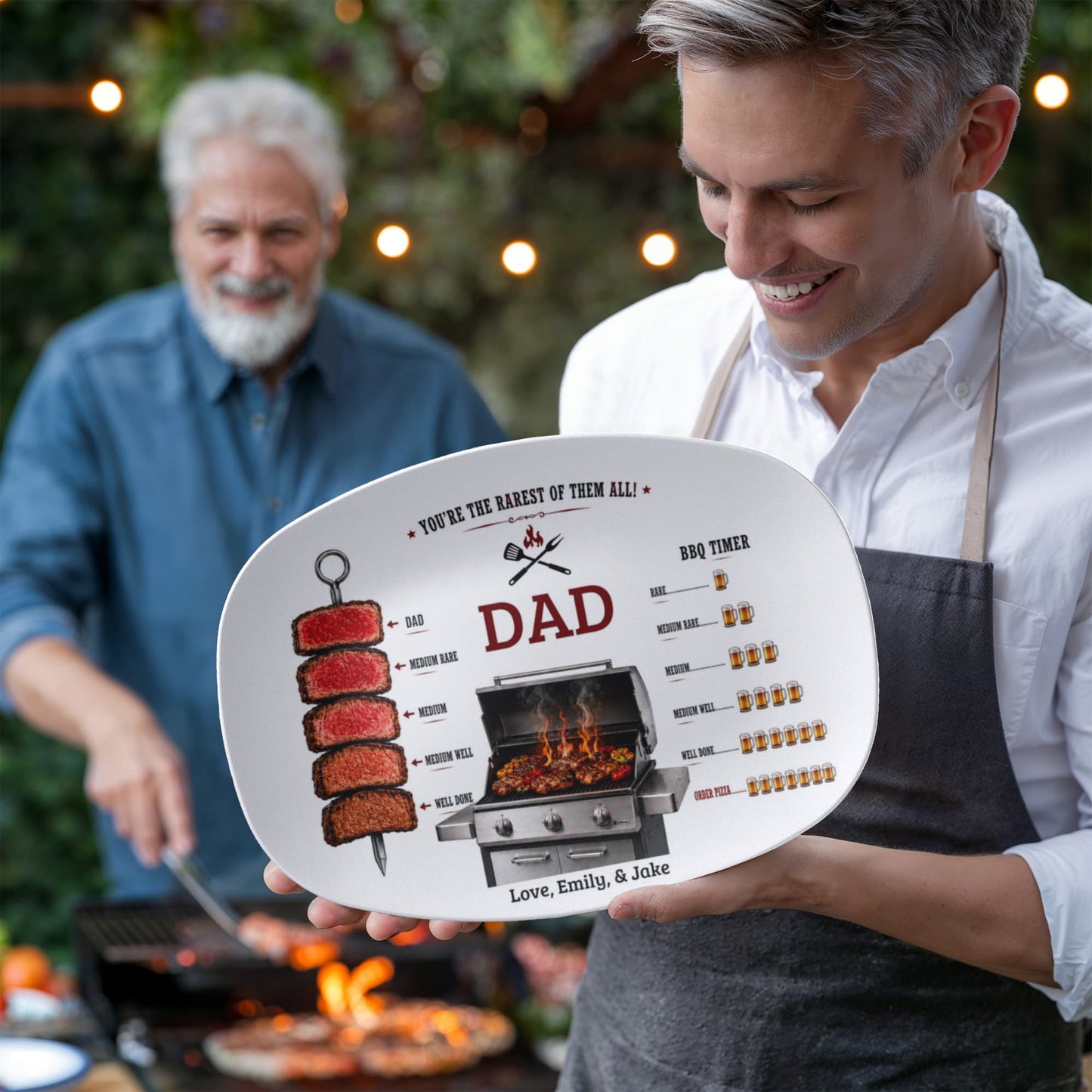 Rarest Dad Ever BBQ Plate, Funny Beer Loving Dad Platter, Personalized BBQ Gift, Grill Master Present, , Father’s Day Gift, BBQ Lover Plate