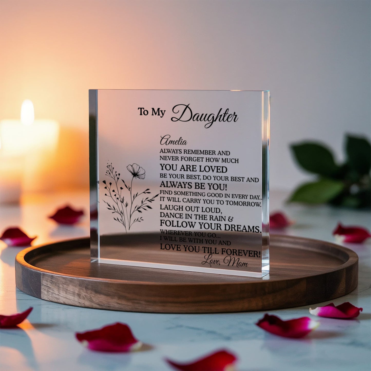 Personalized To My Daughter Acrylic Block