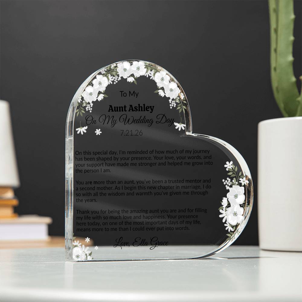 Personalized Wedding Day Acrylic Heart Plaque