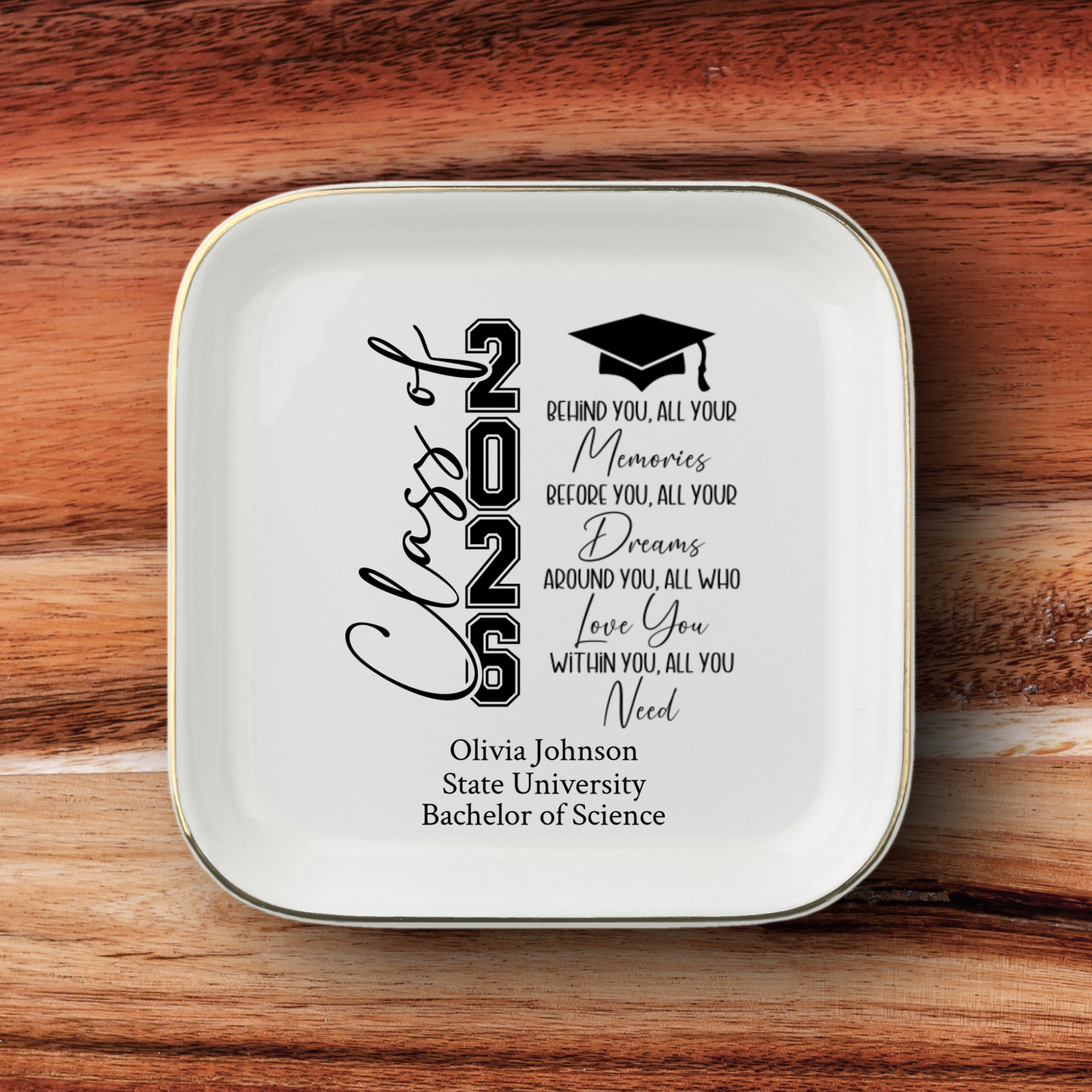 Class of 2026 2027 Jewelry Dish Graduation Gift
