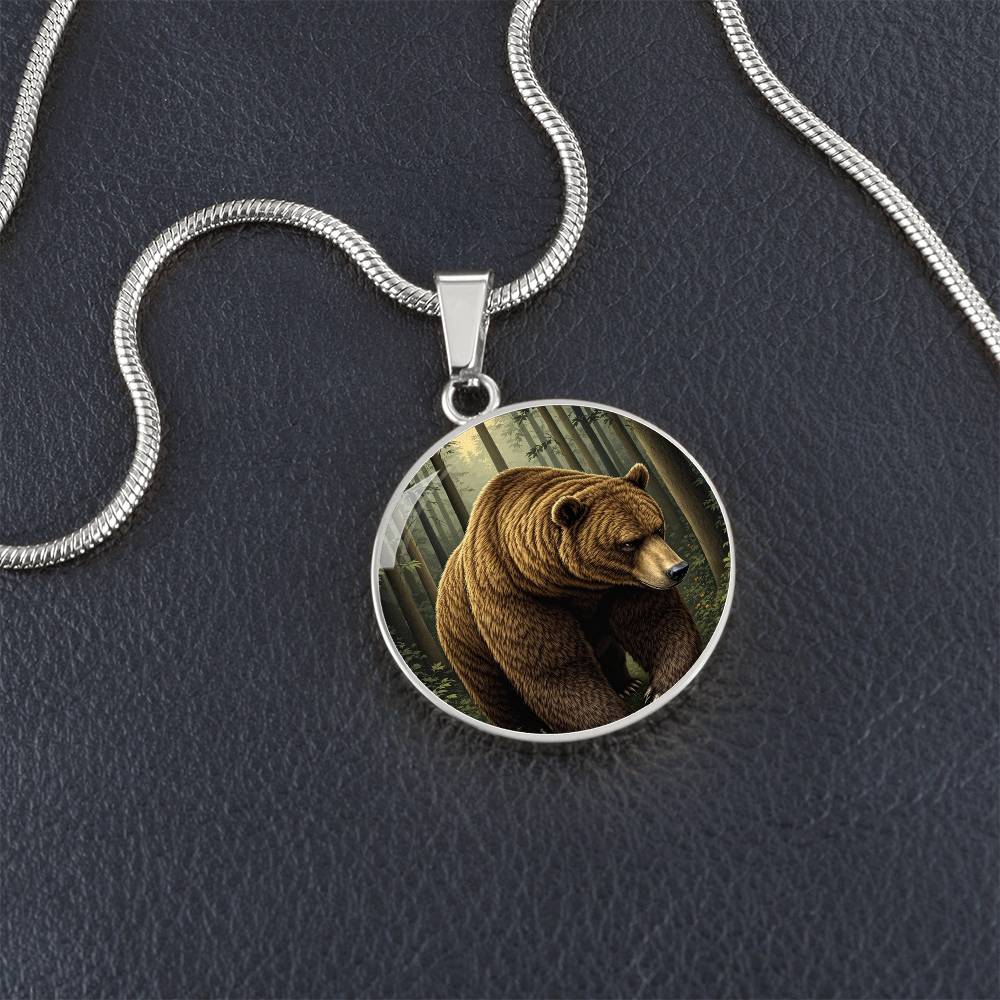 Personalized Brown Bear Pendant Necklace