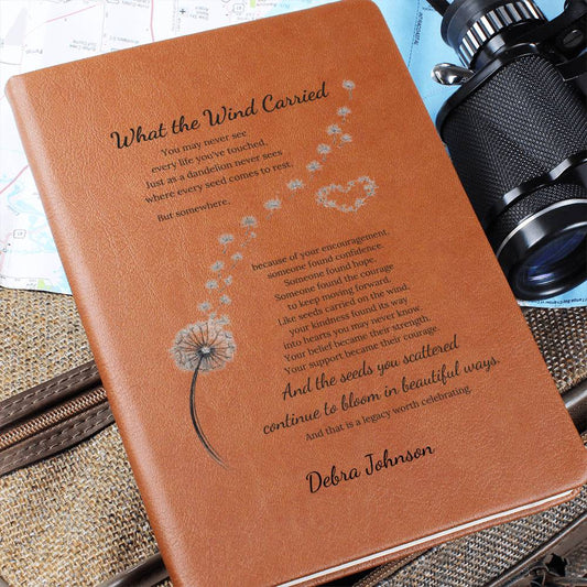 What The Wind Carried Dandelion Thank You Journal Gift