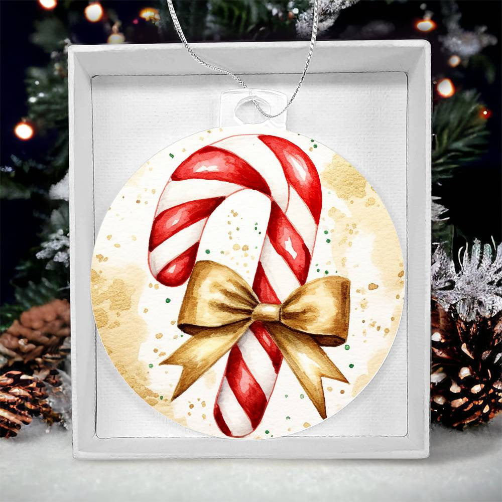Candy Cane Acrylic Christmas Ornament-[Heartfelt Family Gift]