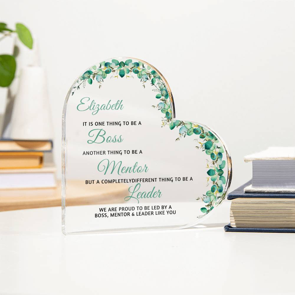 Boss Leader Mentor Acrylic Heart Plaque-[Heartfelt Family Gift]