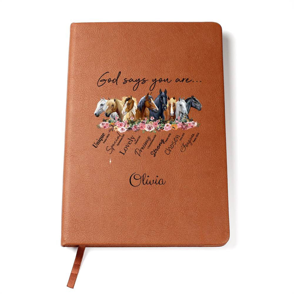 Horses God Says You Are Personalized Name Journal-[Heartfelt Family Gift]