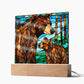 Bear Family Cub Acrylic Square Plaque-[Heartfelt Family Gift]