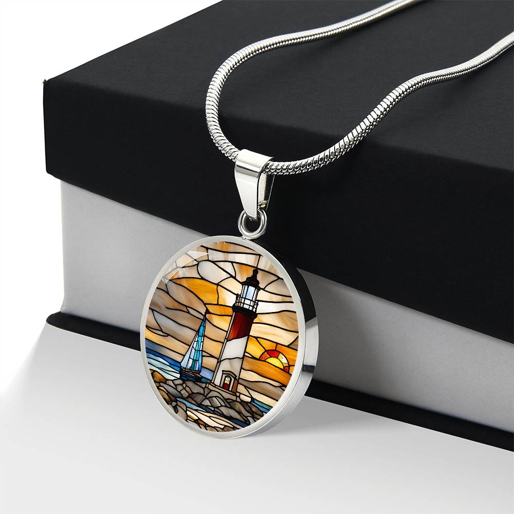 Personalized Lighthouse Pendant Necklace