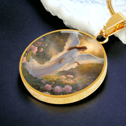 Angel Engraved Necklace-[Heartfelt Family Gift]