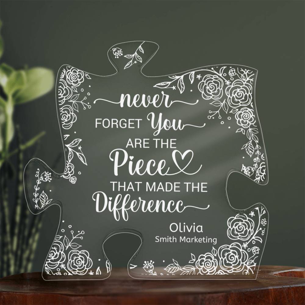 Personalized Difference Maker Acrylic Puzzle Plaque