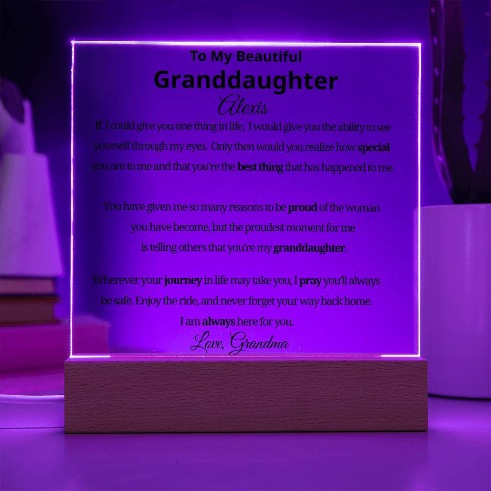 Personalized Granddaughter Plaque from Grandma or Grandpa-[Heartfelt Family Gift]