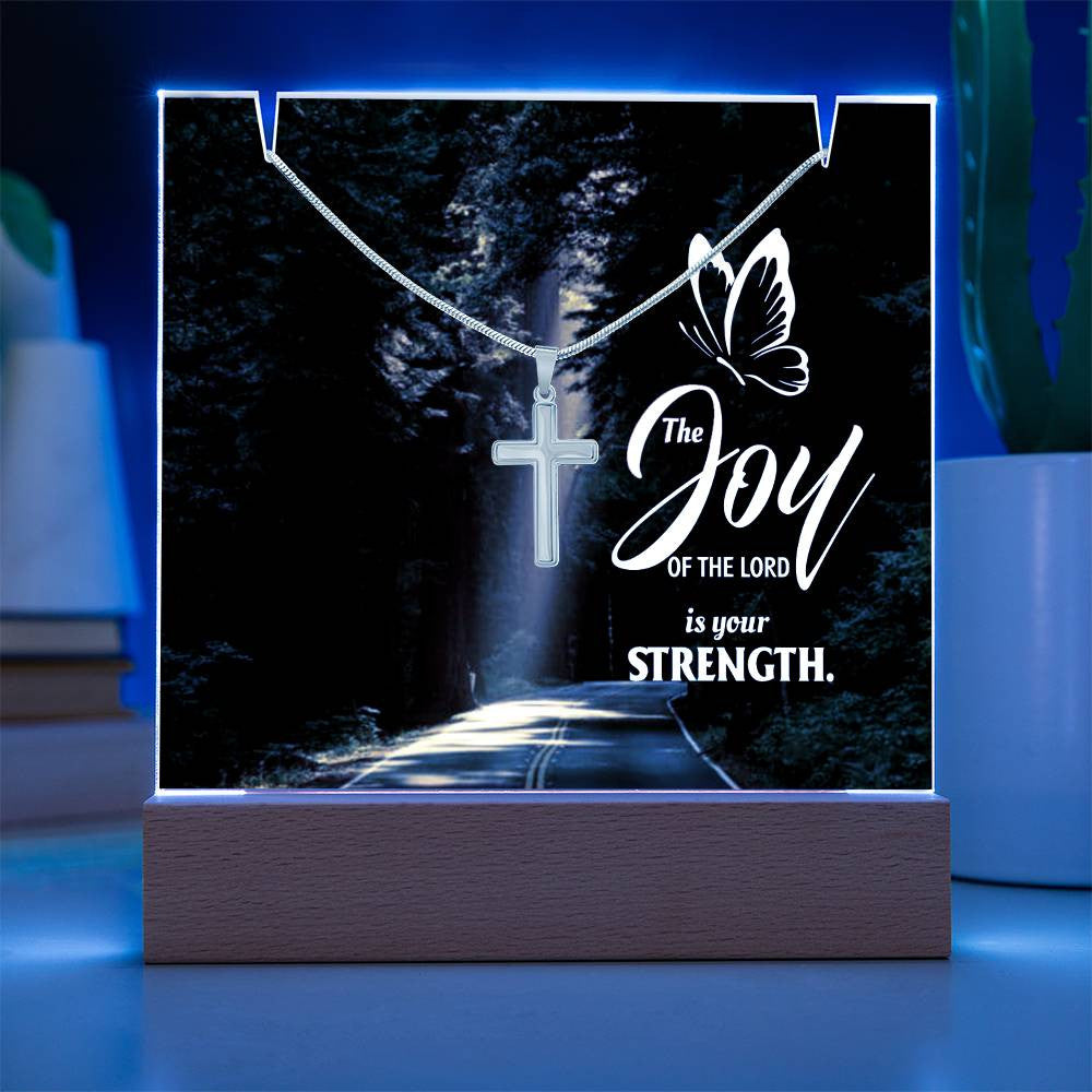 Joy of The Lord Religious Plaque & Cross Gift Set-[Heartfelt Family Gift]