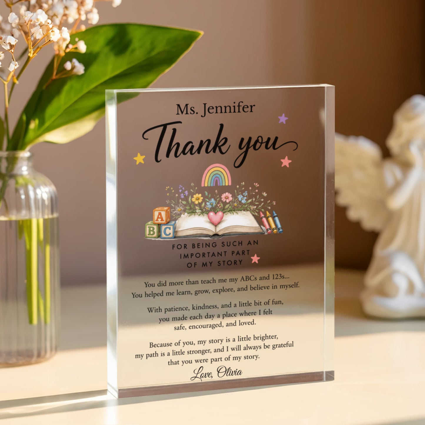 Preschool Kindergarten Teacher Thank You Appreciation Gift