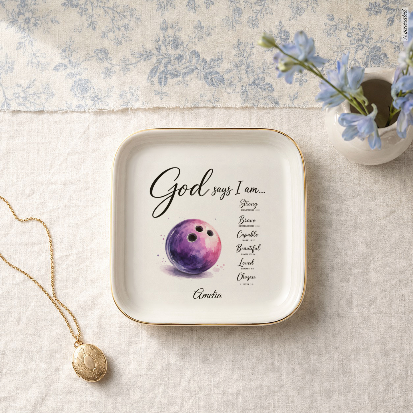 Bowling Christian Jewelry Dish