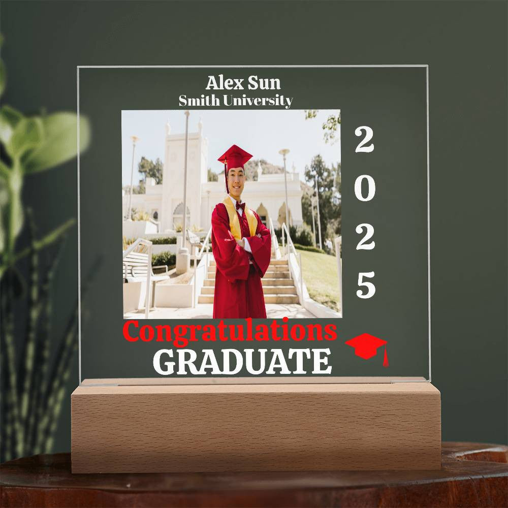 Graduation LED Plaque Class of 2025 School Colors-[Heartfelt Family Gift]