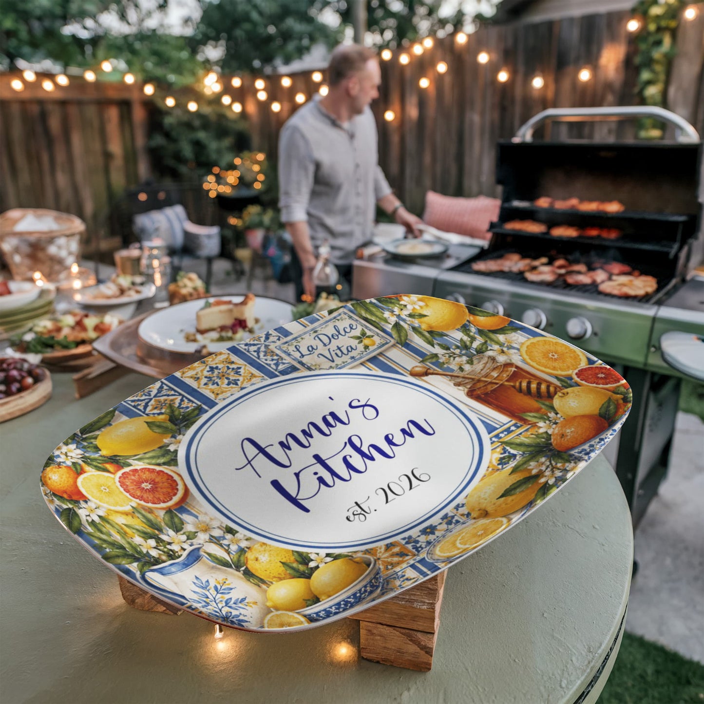Personalized Italian style Citrus Fruit Serving Tray