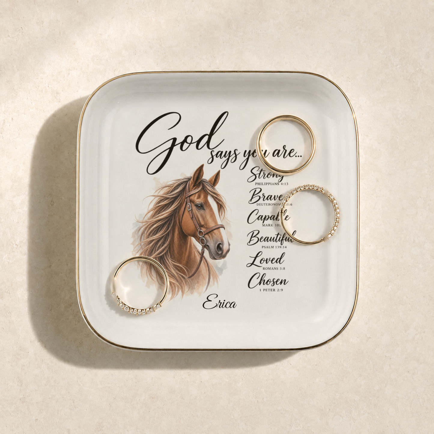 Horse Bible Verse Jewelry Dish