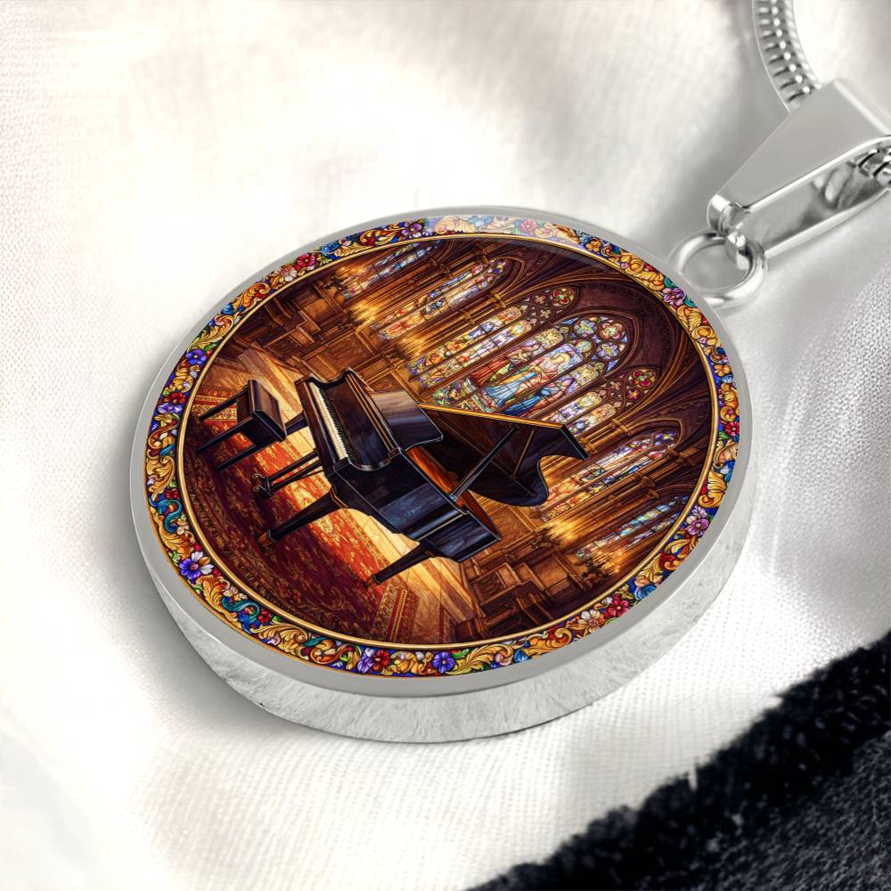 Grand Piano Necklace Pendant, Stained Glass Inspired Jewelry, Music Lover Gift, Elegant Piano Keychain, Unique Bracelet Charm, Gift for Pianists