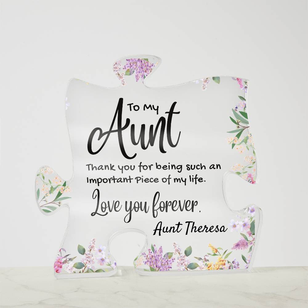Aunt Acrylic Puzzle Plaque-[Heartfelt Family Gift]