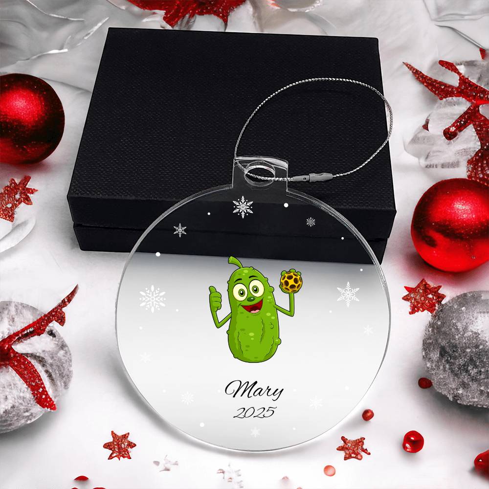 Pickleball Player Christmas Ornament