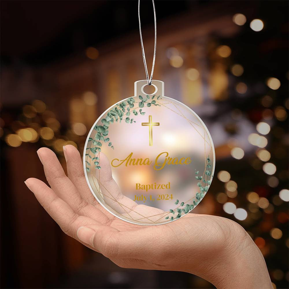 Baptism Personalized Christmas Ornament-[Heartfelt Family Gift]