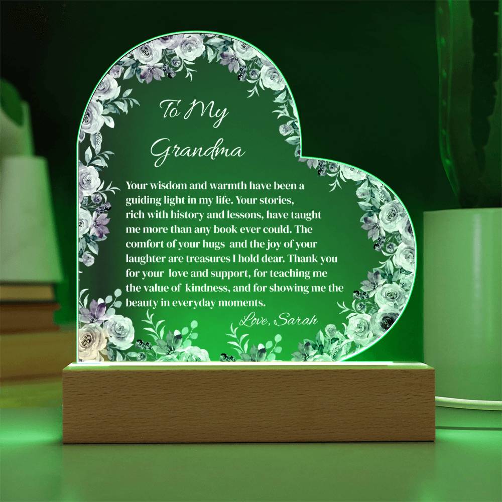 Grandma Acrylic Heart Plaque