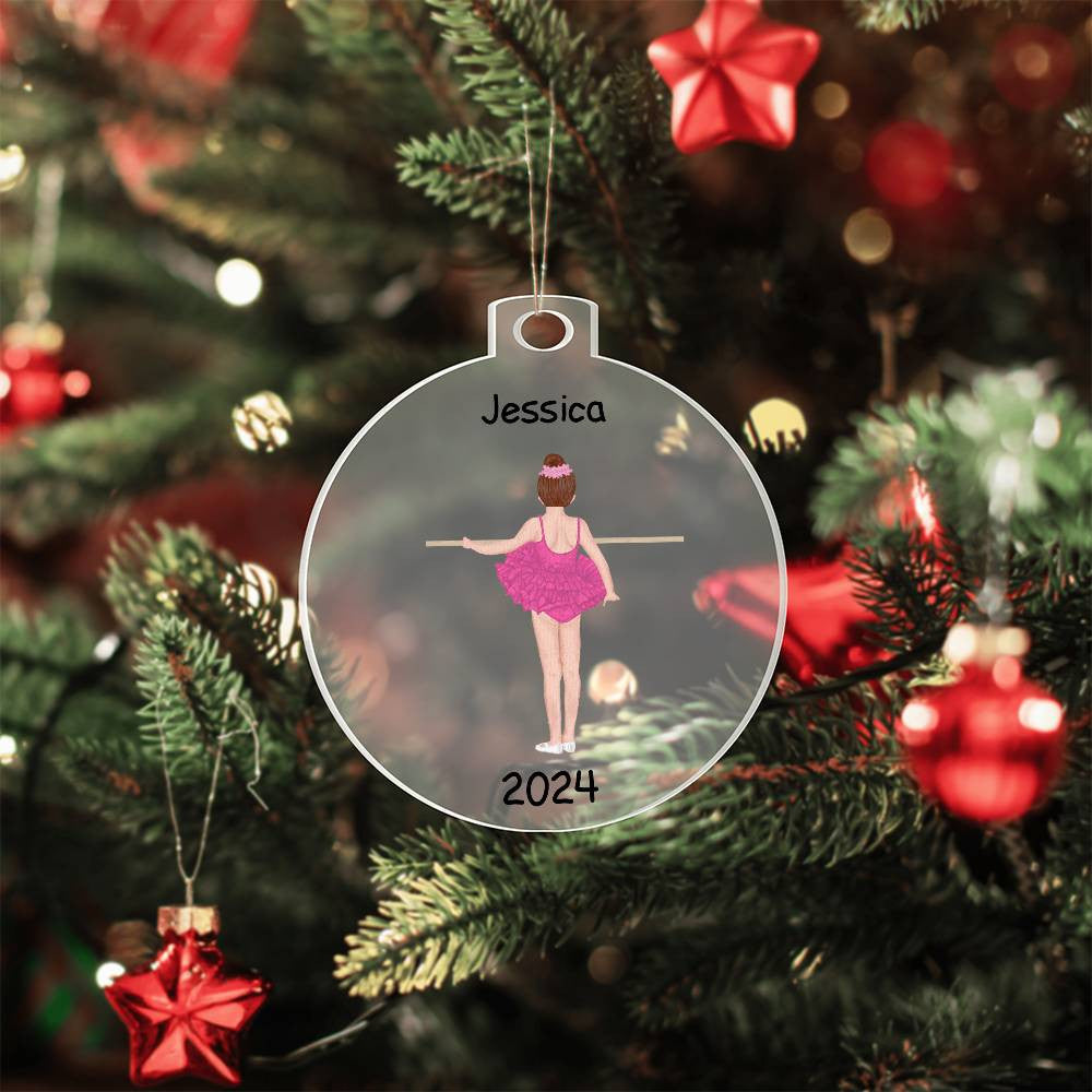 Personalized Ballerina Acrylic Christmas Ornament-[Heartfelt Family Gift]