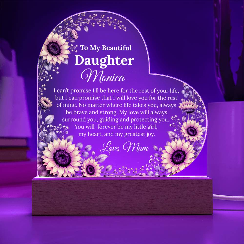 Daughter LED Heart Acrylic Plaque Gift