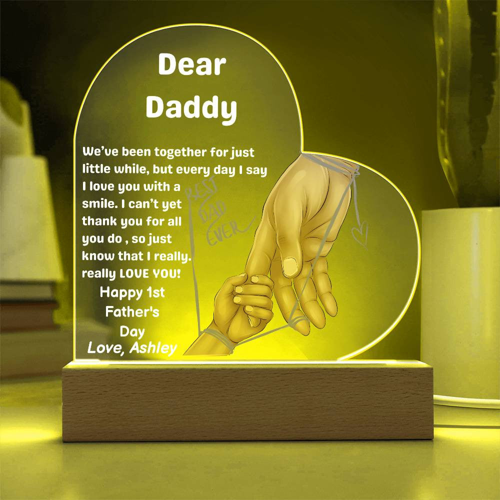 1st Fathers Day Plaque for Dad from Baby-[Heartfelt Family Gift]