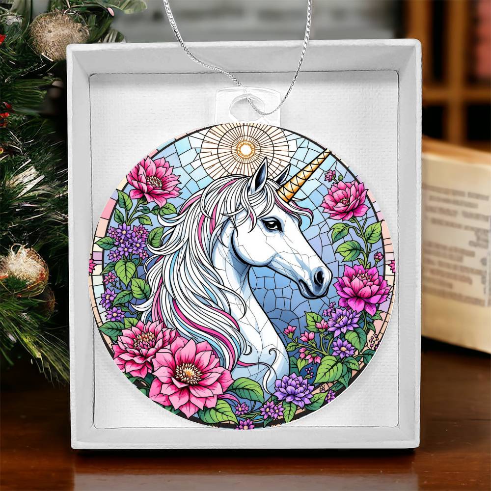 Unicorn Acrylic Christmas Ornament