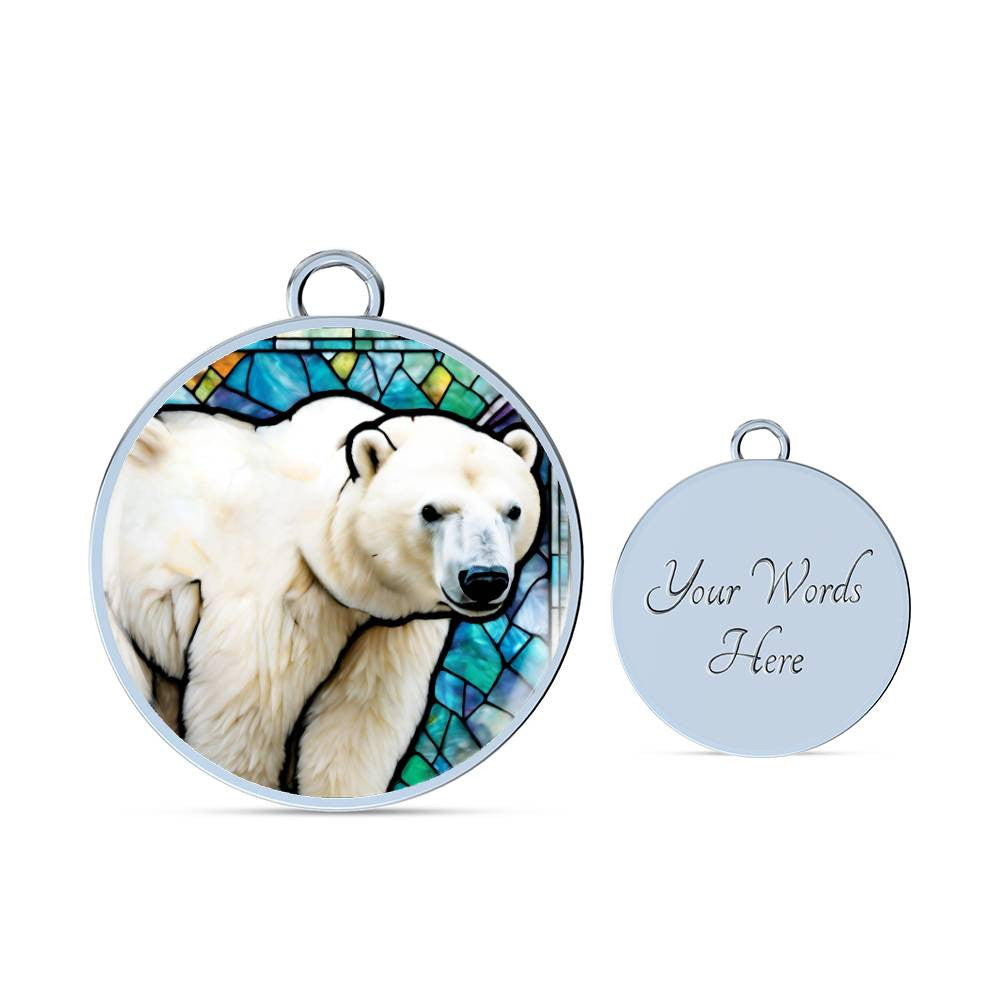 Polar Bear Necklace, Polar Bear Charm Bangle Bracelet, Polar Bear Jewelry, Gift for Polar Bear Lover, White polar bear, Polar Bear charm-[Heartfelt Family Gift]