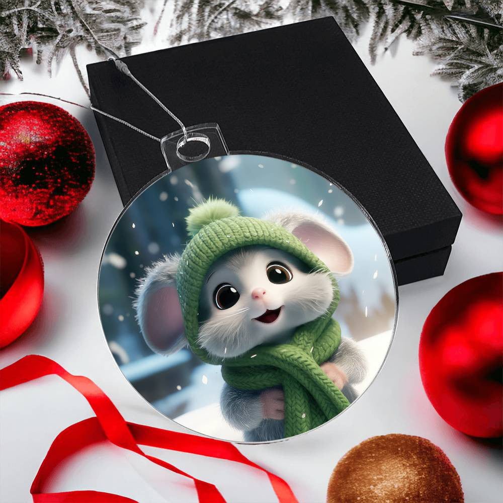 Mouse Acrylic Christmas Ornament-[Heartfelt Family Gift]