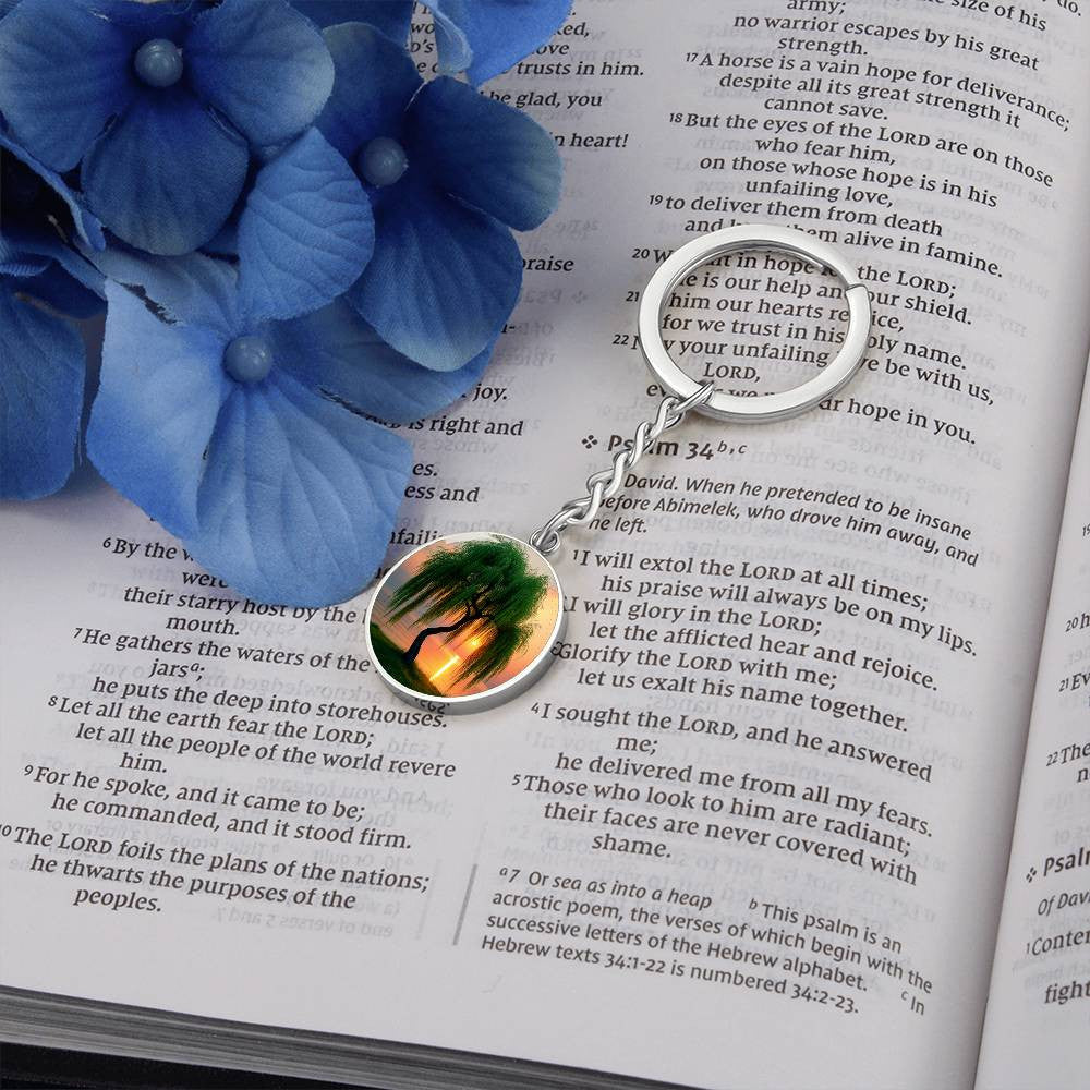 Weeping Willow Engraved Keychain-[Heartfelt Family Gift]