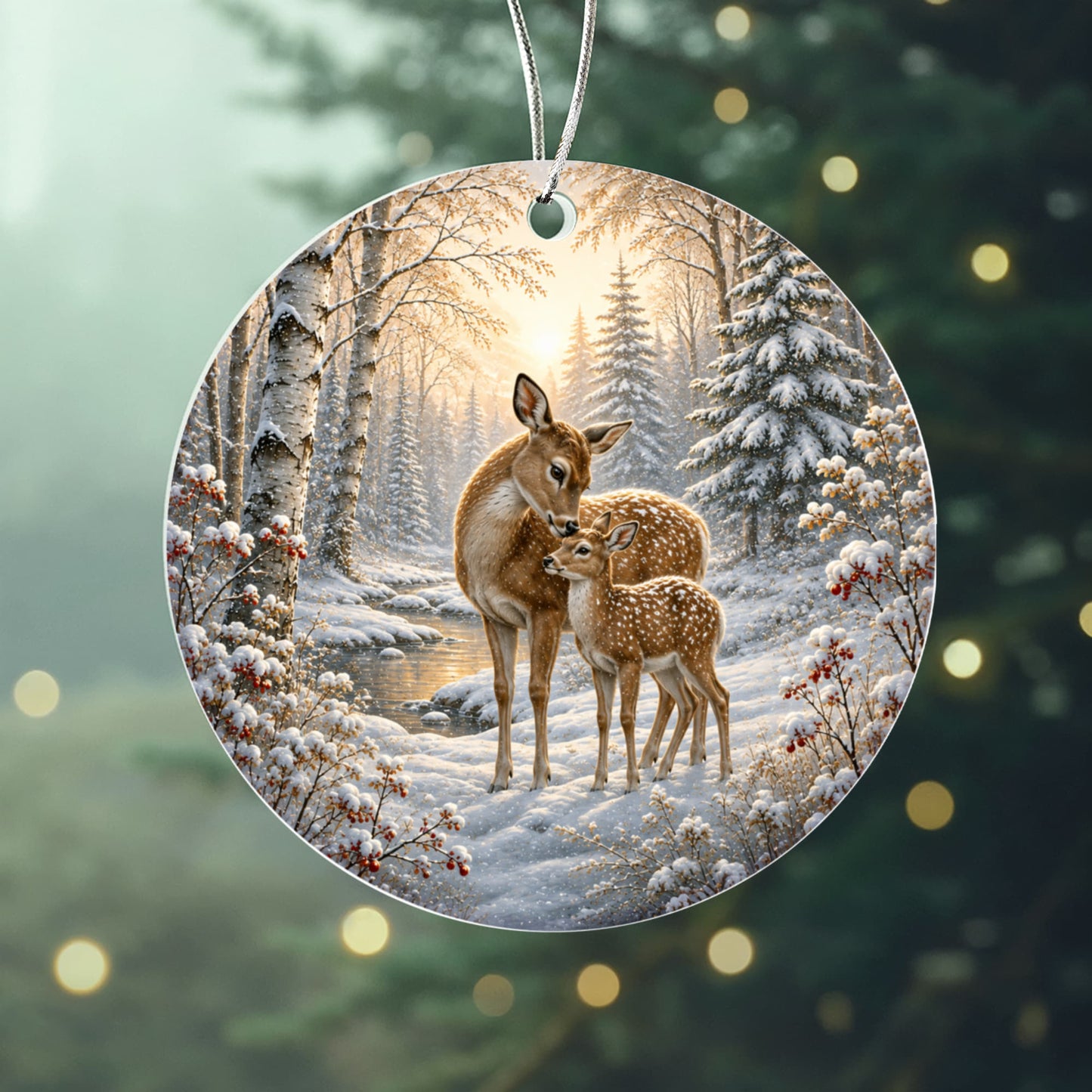 Deer Family Christmas Ornament