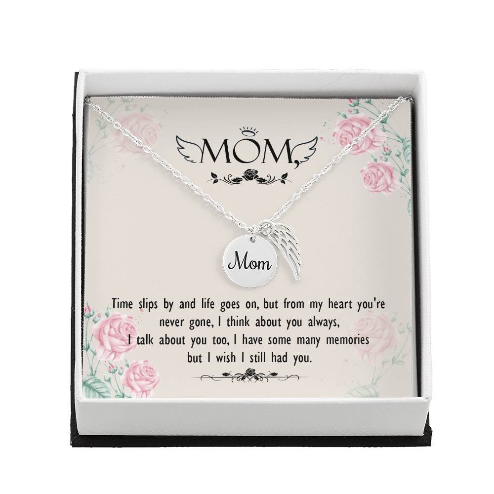 Time slips by(1) Mom Memorial Necklace-[Heartfelt Family Gift]