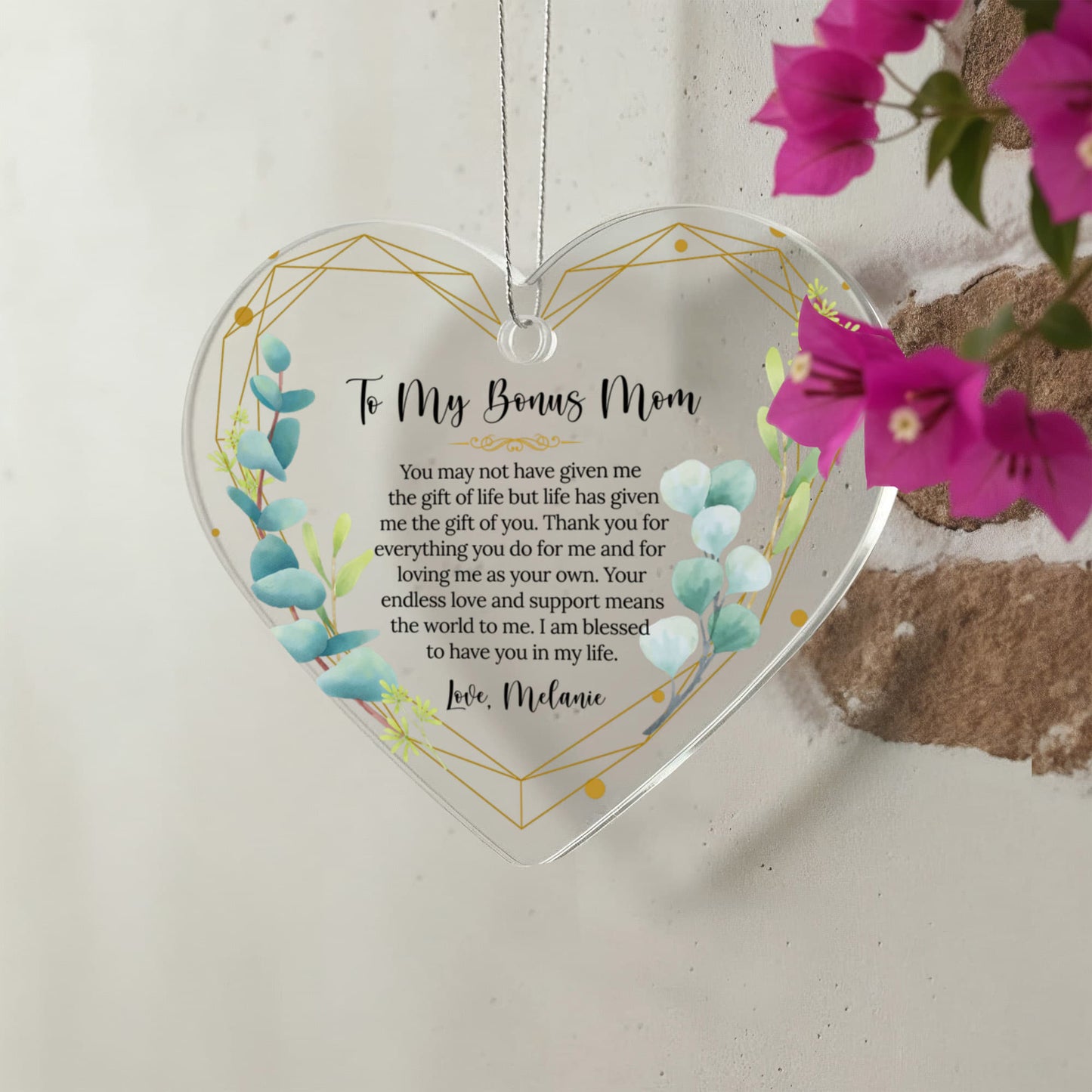 To My Second Mom Ceramic Heart Ornament
