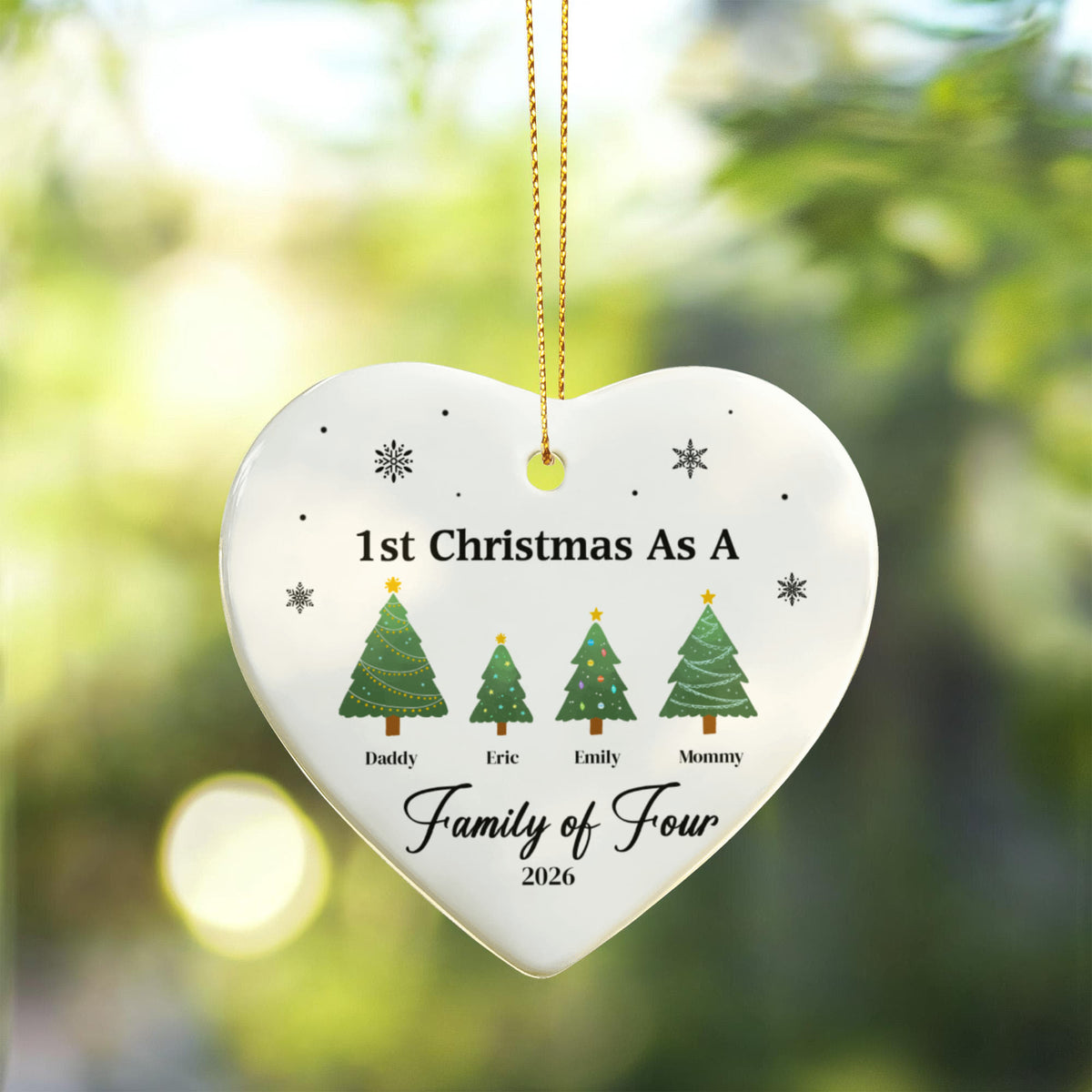 1st Christmas As  Family of Four Ornament