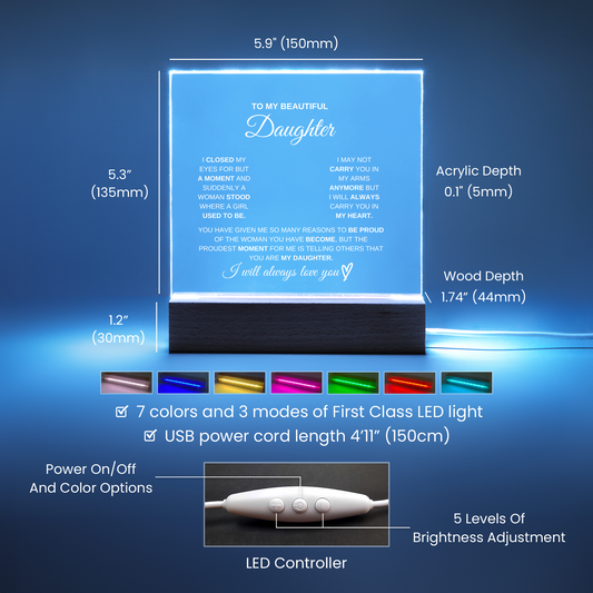 Daughter Acrylic Love Knot Necklace Gift Set-[Heartfelt Family Gift]