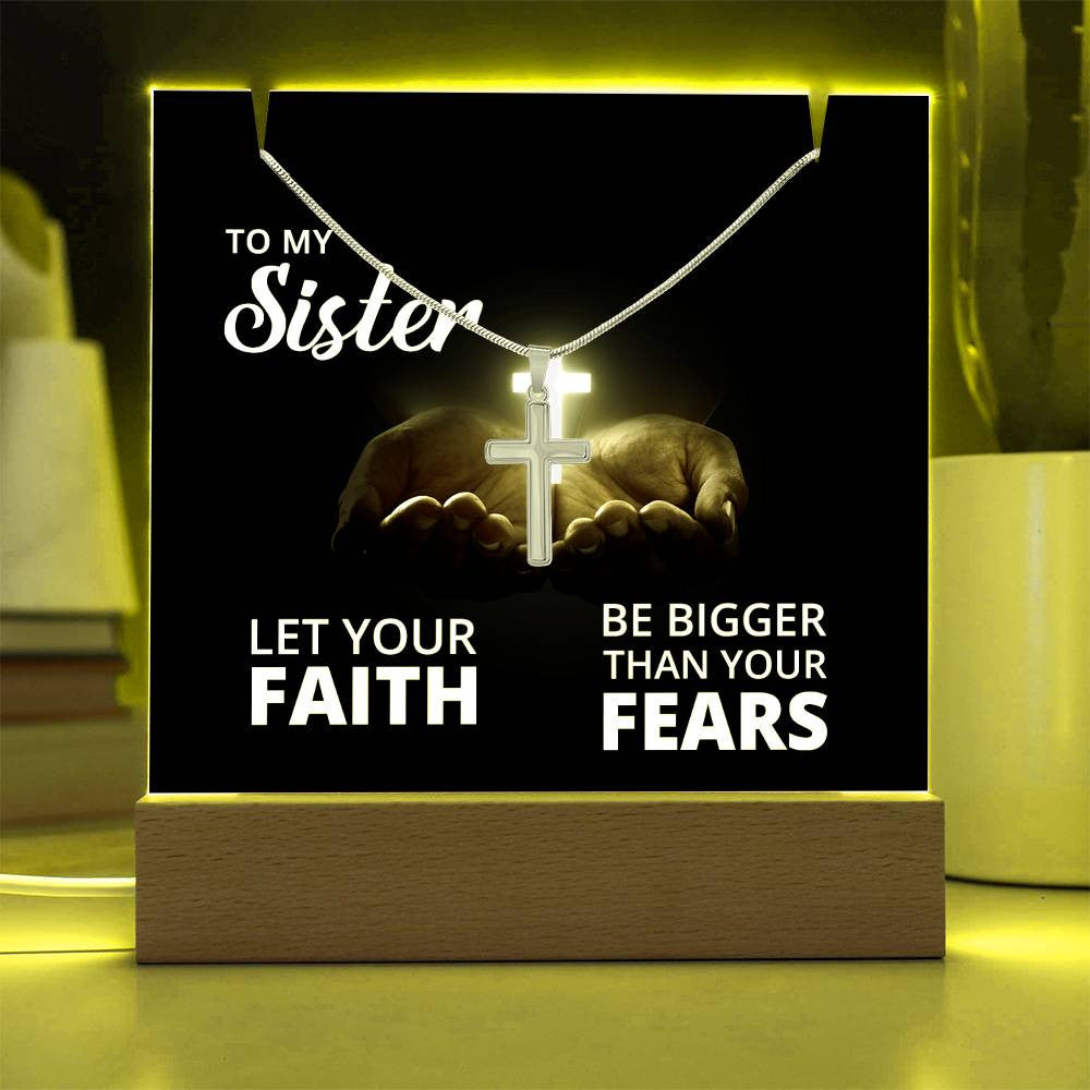 Sister Faith Religious Plaque & Cross Gift Set-[Heartfelt Family Gift]