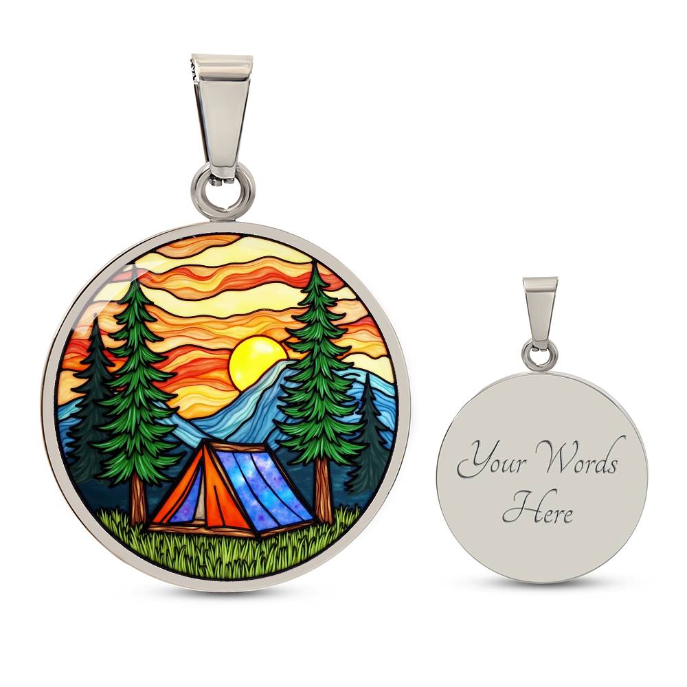 Camping Necklace with Engraving