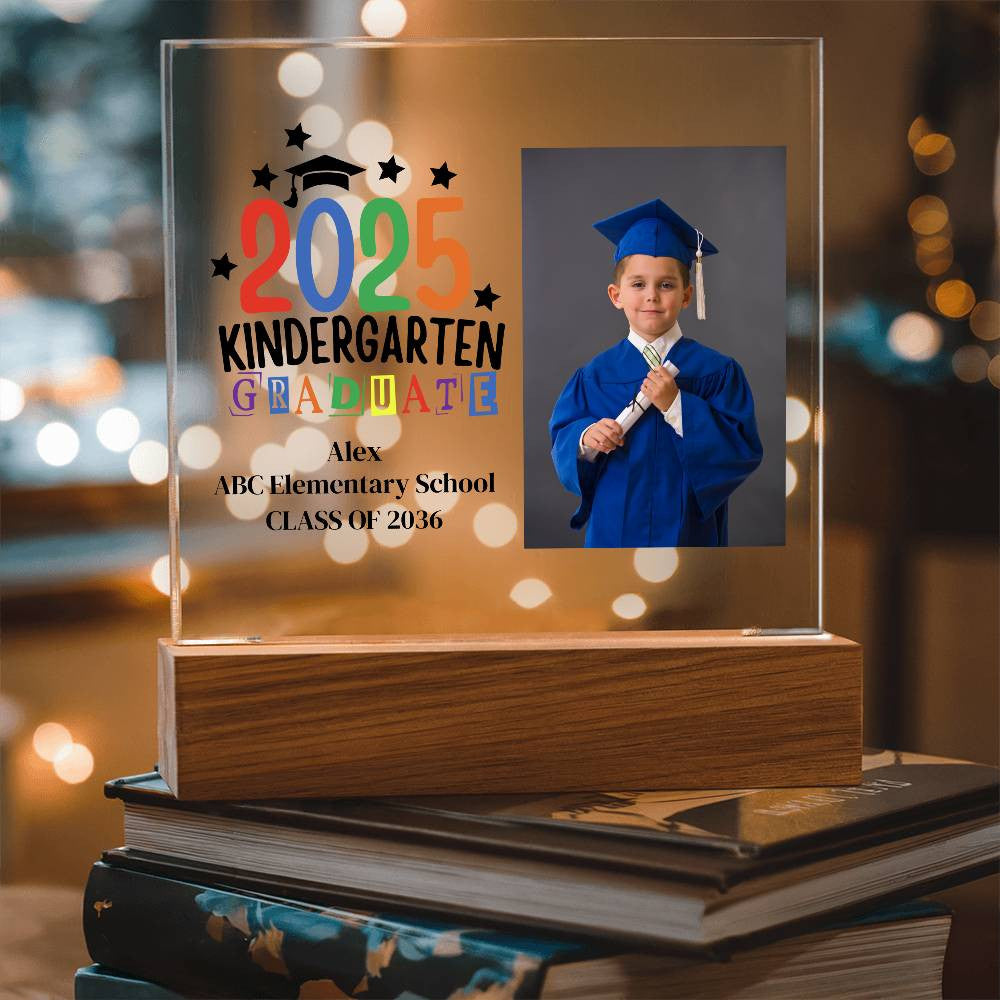 Kindergarten Graduation LED Acrylic Photo Frame Plaque-[Heartfelt Family Gift]