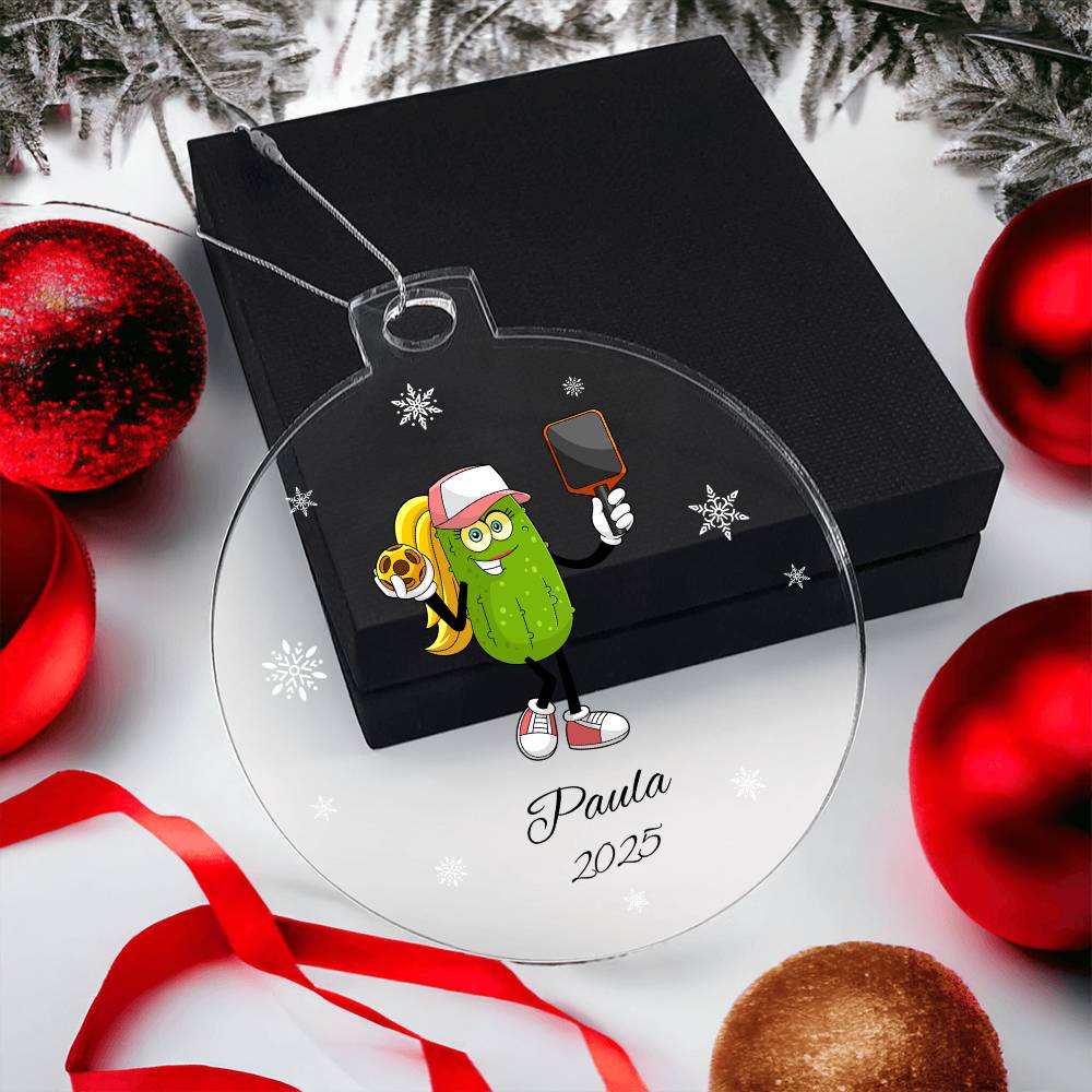 Pickleball Player Girl Christmas Ornament
