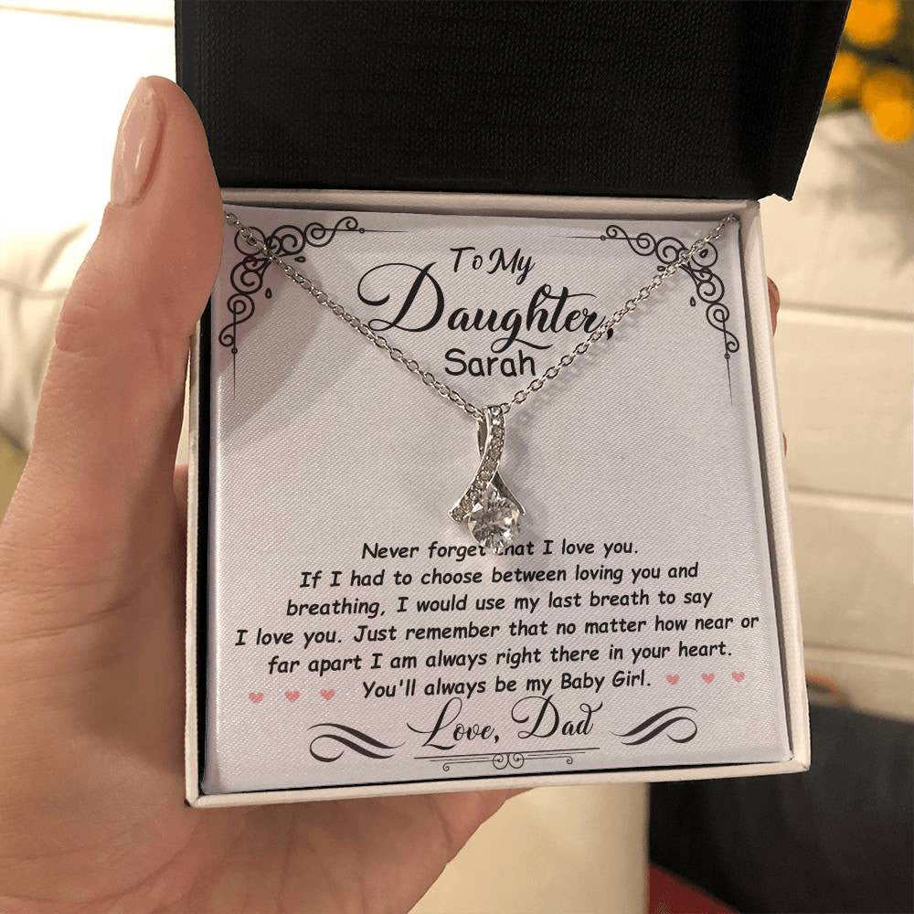 To My Daughter Personalized Necklace Gift from Mom or Dad-[Heartfelt Family Gift]