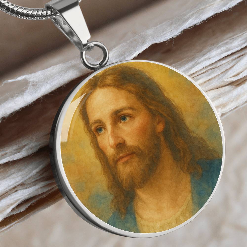 Jesus watercolor Pendant Necklace