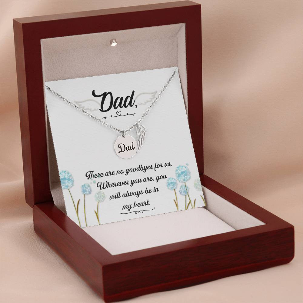 Dad  Memorial Necklace Angel Wing Charm-[Heartfelt Family Gift]